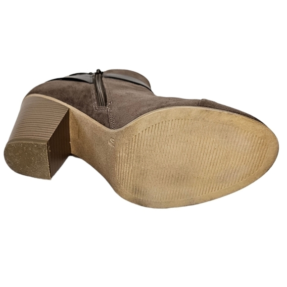 Limelight Jena faux suede tan ankle boots with zipper size 9 1/2 - Picture 6 of 10